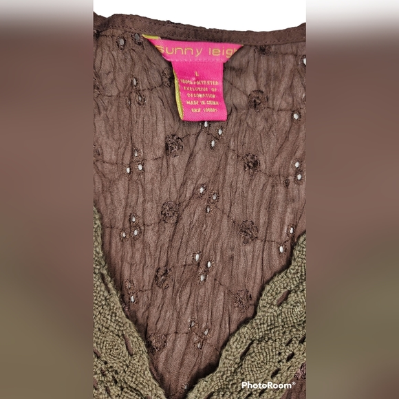 2000s Y2K brown Long sleeve top - Picture 3 of 3